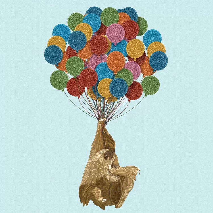 Happy Birthday Sloth by Angelika Parker wall art