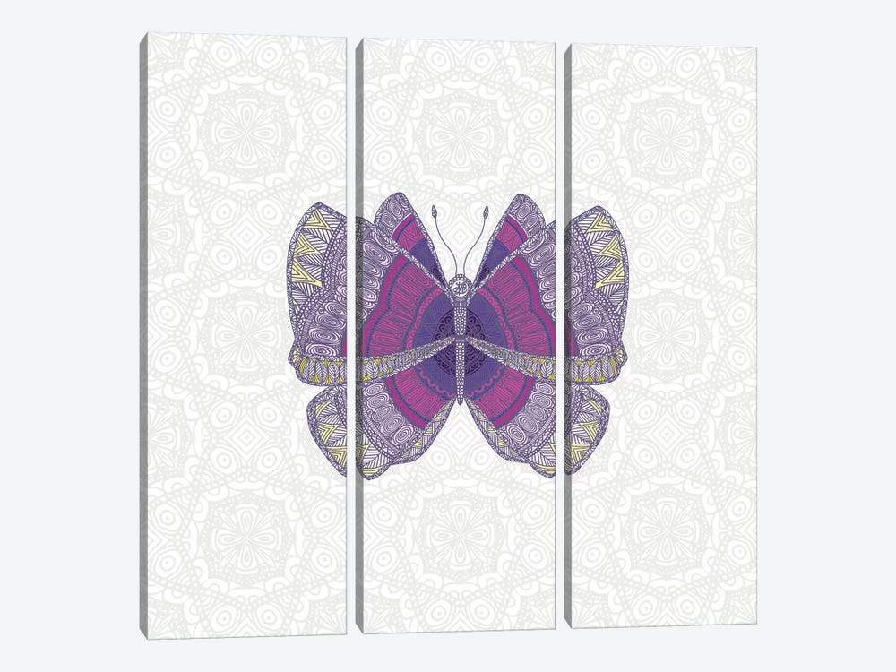 Mauve Butterfly by Angelika Parker 3-piece Art Print