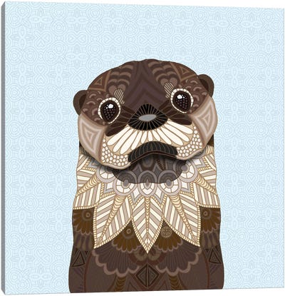 Otterly Cute Canvas Art Print - Otter Art