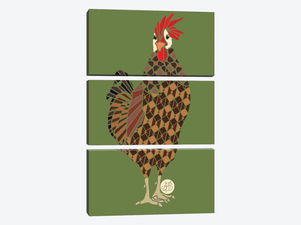 Chicken by Angelika Parker 3-piece Canvas Wall Art