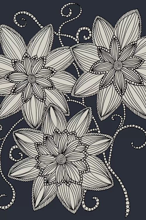 Zentangled Flowers II by Angelika Parker wall art