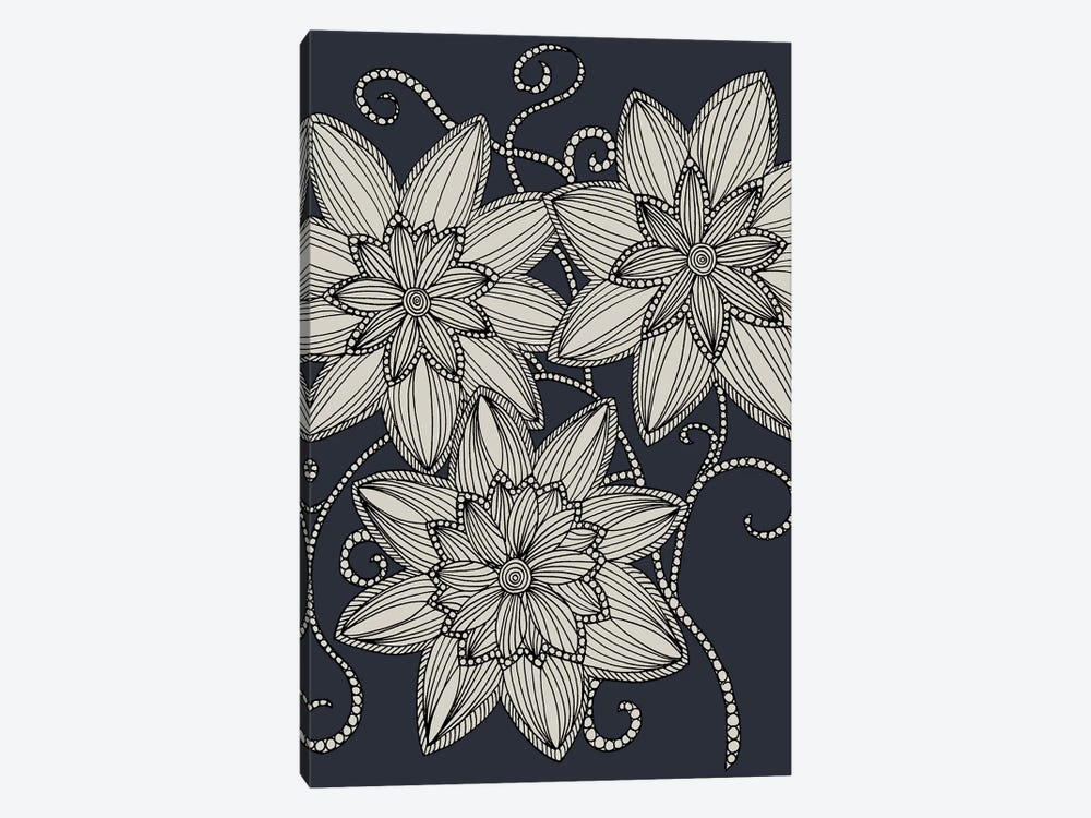 Zentangled Flowers II by Angelika Parker 1-piece Canvas Art
