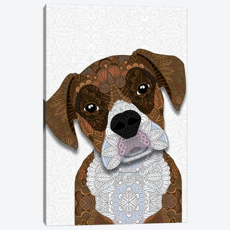 Brown Boxer Canvas Print #ANG184} by Angelika Parker Canvas Artwork