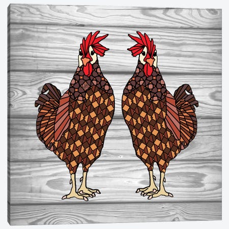 Chickens Canvas Print #ANG18} by Angelika Parker Canvas Wall Art