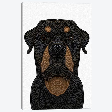 Rottweiler Canvas Print #ANG192} by Angelika Parker Canvas Art