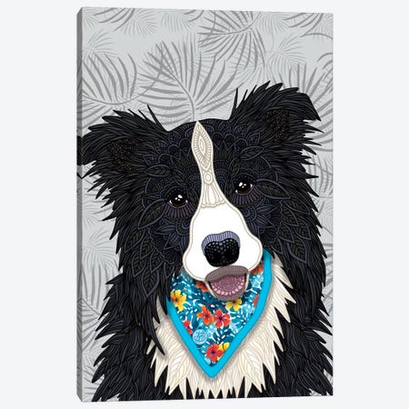 Tropical Border Collie Boy  Canvas Print #ANG193} by Angelika Parker Canvas Artwork