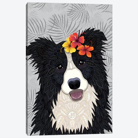 Tropical Border Collie Girl Canvas Print #ANG194} by Angelika Parker Canvas Art Print