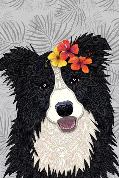 Border Collies: Tropical Border Collie Girl by Angelika Parker