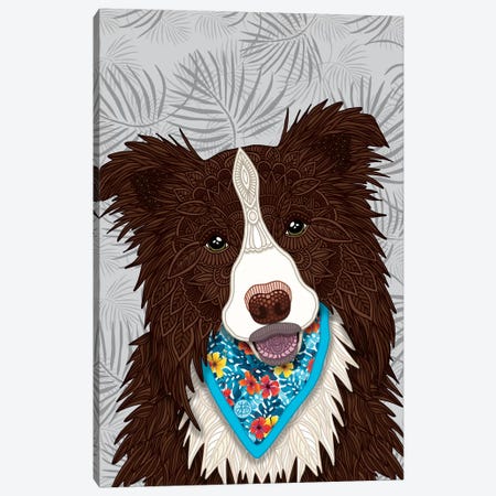 Tropical Red Border Collie Boy Canvas Print #ANG195} by Angelika Parker Art Print