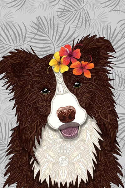 Border Collies: Tropical Red Border Collie Girl by Angelika Parker