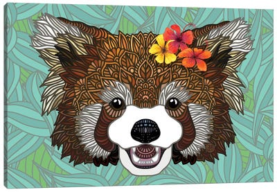 Tropical Red Panda Canvas Art Print - Angelika Parker