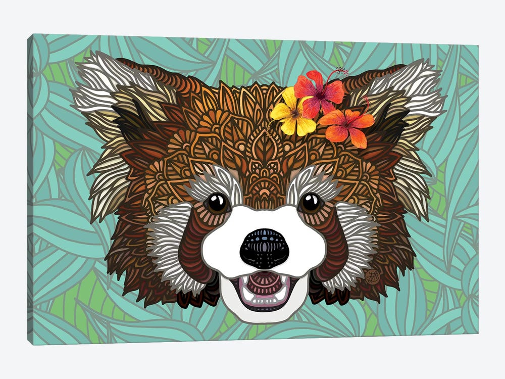 Tropical Red Panda by Angelika Parker 1-piece Canvas Artwork