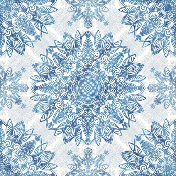 Angelika Parker: Blue Glitter Mandala by Angelika Parker