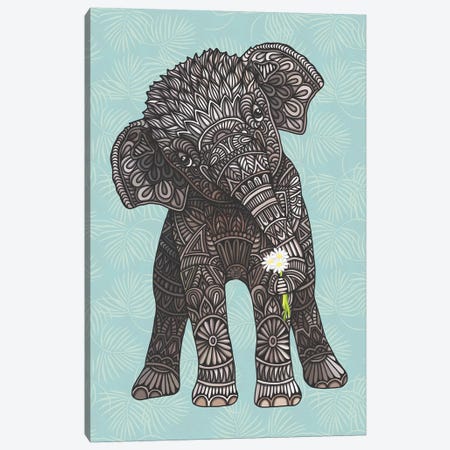 Baby Elephant - Teal Canvas Print #ANG211} by Angelika Parker Canvas Print