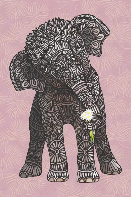 Baby Elephant - Pink by Angelika Parker wall art