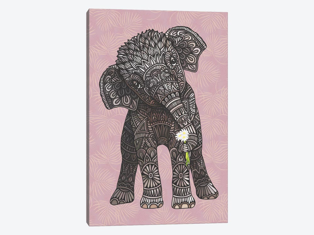 Baby Elephant - Pink by Angelika Parker 1-piece Canvas Print