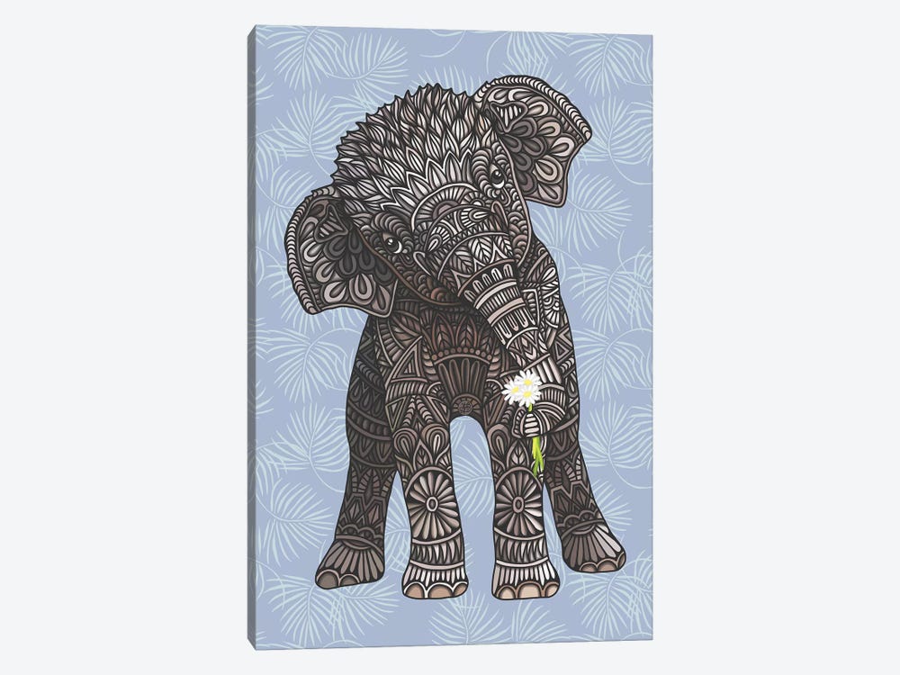 Baby Elephant - Blue by Angelika Parker 1-piece Canvas Wall Art