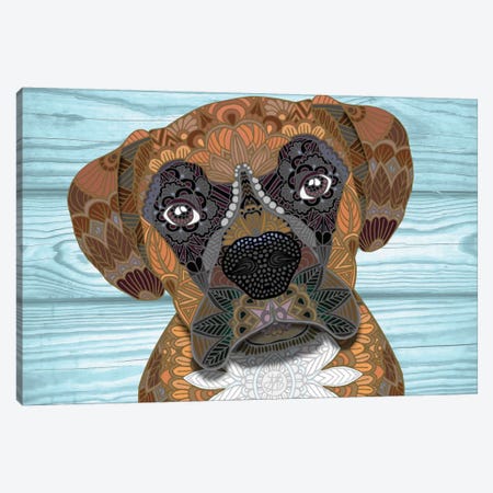 Cute Boxer Canvas Print #ANG21} by Angelika Parker Canvas Print