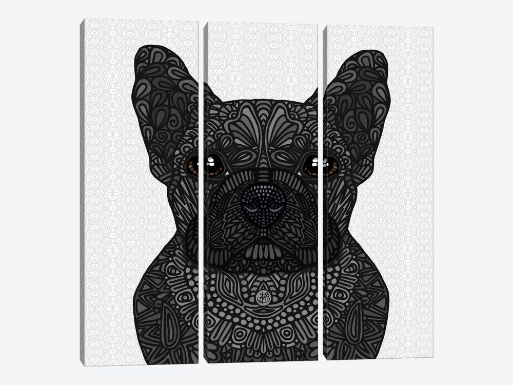 Black Frenchie by Angelika Parker 3-piece Canvas Art