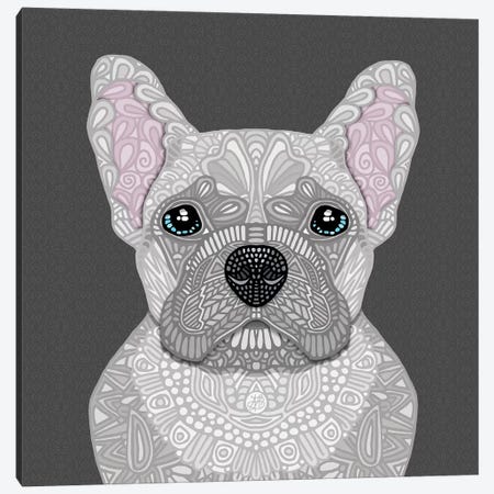 Cream Frenchie Canvas Print #ANG221} by Angelika Parker Canvas Wall Art