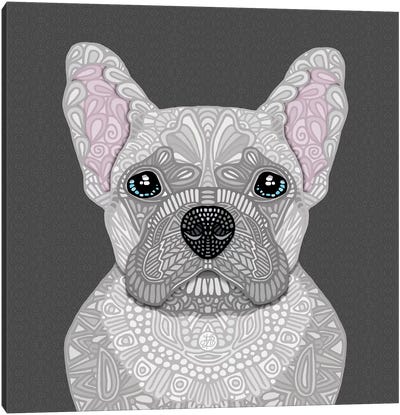 Cream Frenchie Canvas Art Print - French Bulldog Art