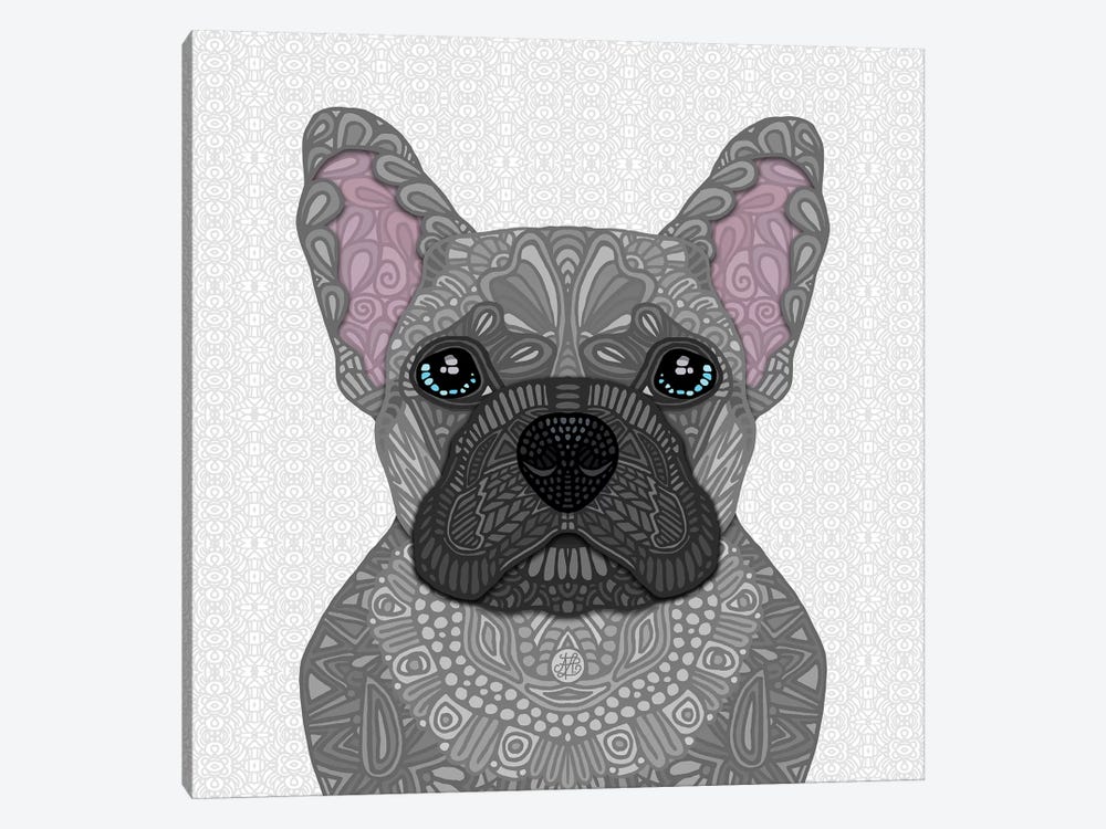 Blue Frenchie by Angelika Parker 1-piece Canvas Wall Art