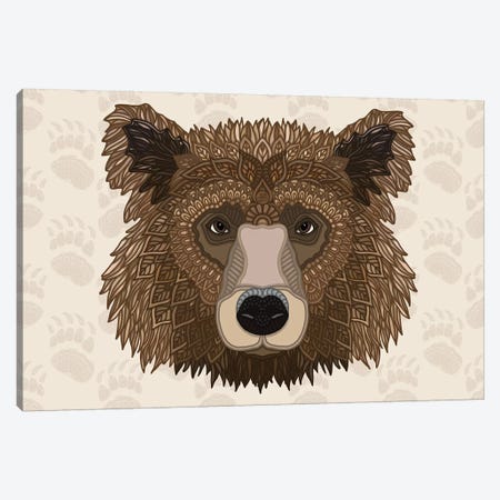 Grizzly Bear - Horizontal Canvas Print #ANG225} by Angelika Parker Canvas Art Print