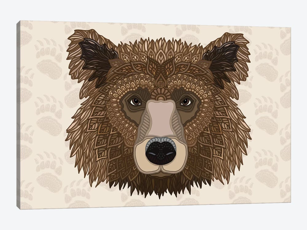 Grizzly Bear - Horizontal by Angelika Parker 1-piece Canvas Print