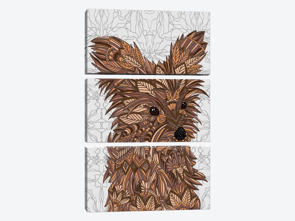 Cute Yorkie by Angelika Parker 3-piece Canvas Art