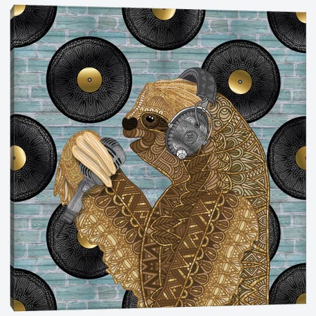 Singing Sloth Canvas Print #ANG231} by Angelika Parker Canvas Art Print