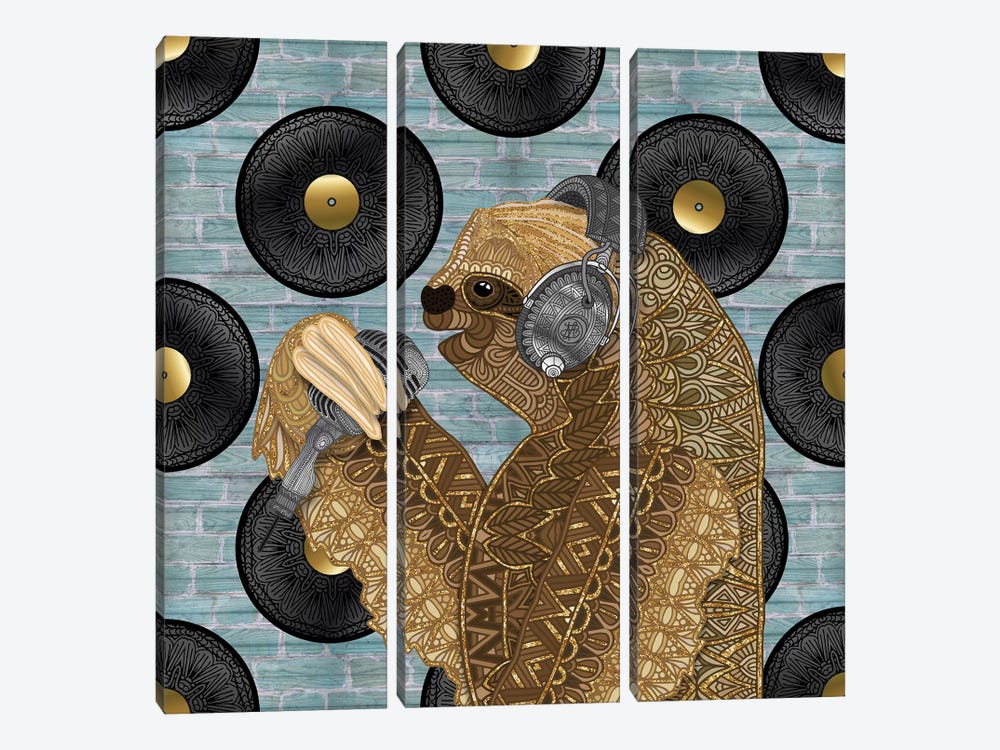 Singing Sloth by Angelika Parker 3-piece Canvas Art