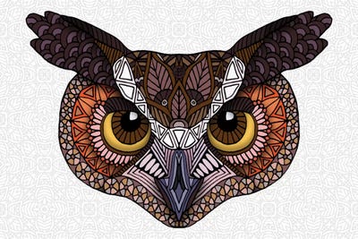 Great Horned Owl Head - Light by Angelika Parker canvas print