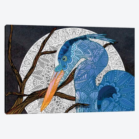 Egret Moon Canvas Print #ANG23} by Angelika Parker Canvas Print