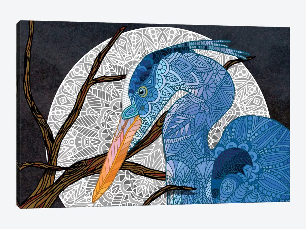Egret Moon by Angelika Parker 1-piece Canvas Art Print