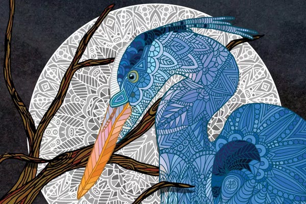 Egrets: Egret Moon by Angelika Parker