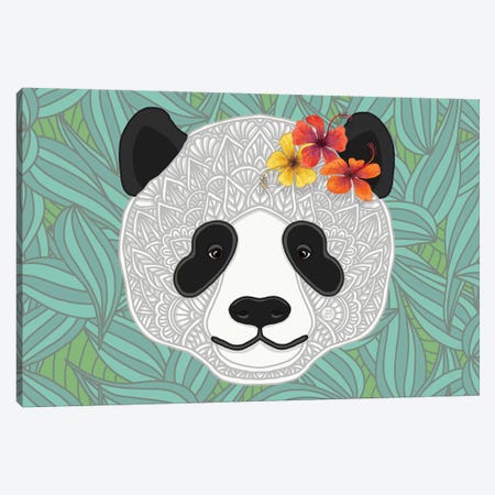 Tropical Panda Canvas Print #ANG265} by Angelika Parker Canvas Art Print