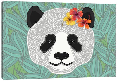 Tropical Panda Canvas Art Print - Angelika Parker