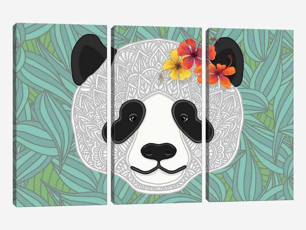 Tropical Panda by Angelika Parker 3-piece Art Print