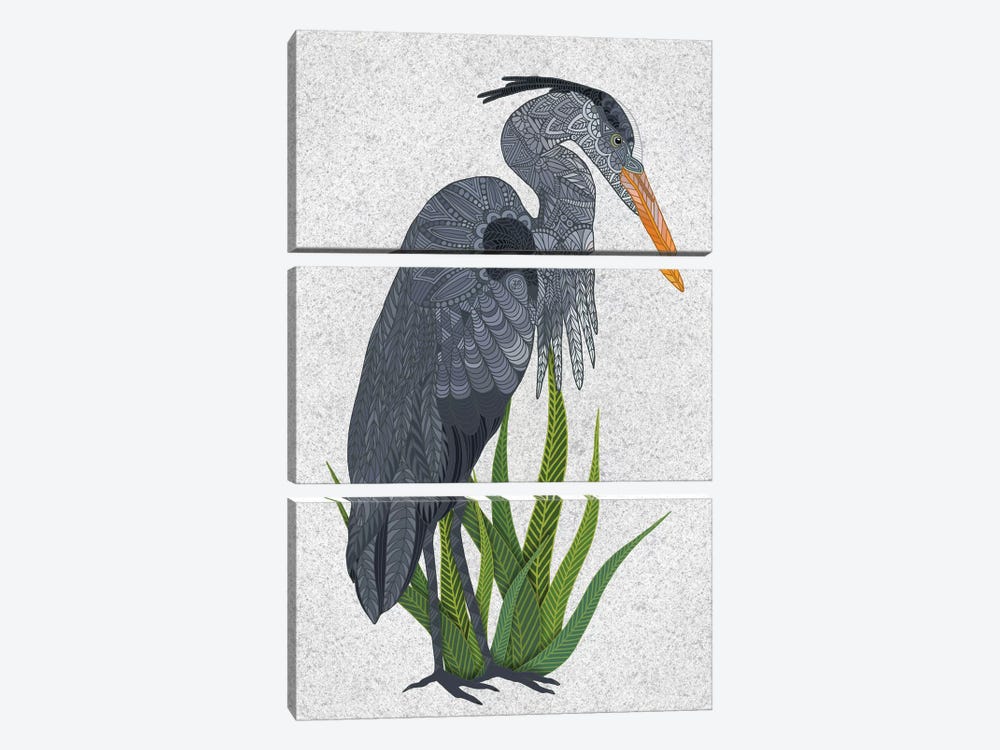 Great Blue Heron by Angelika Parker 3-piece Canvas Artwork