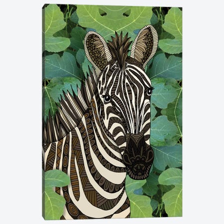 Zebra Canvas Print #ANG275} by Angelika Parker Canvas Wall Art