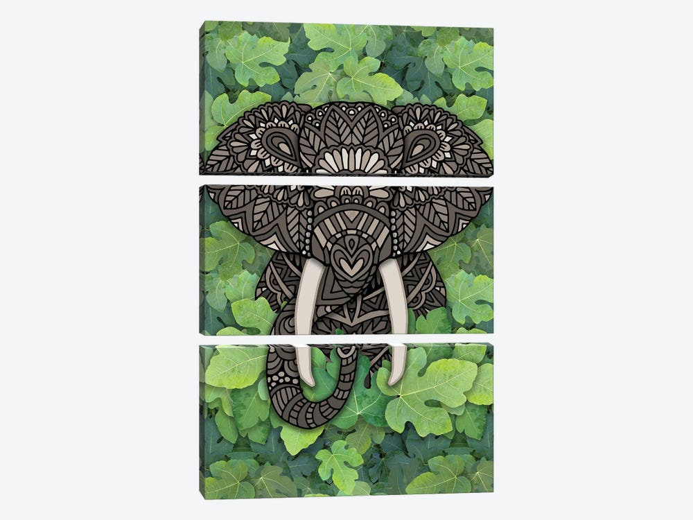 Jungle Elephant by Angelika Parker 3-piece Canvas Print