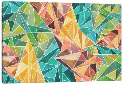 Fall Into Triangles Canvas Art Print - Geometric Art