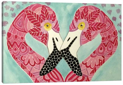 Flamingos Canvas Art Print - Angelika Parker