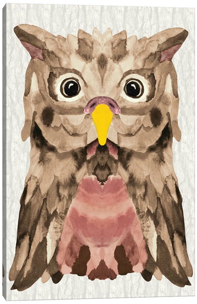 Mocha Owl Canvas Art Print - Angelika Parker