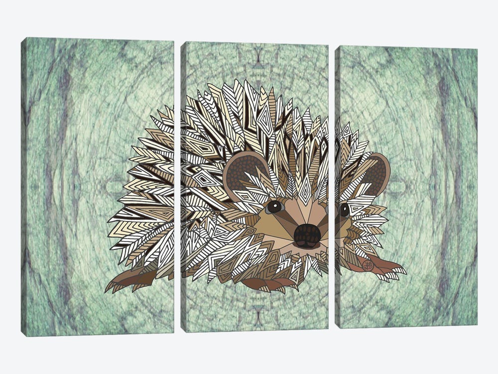 Woodland Hedgehog by Angelika Parker 3-piece Canvas Art