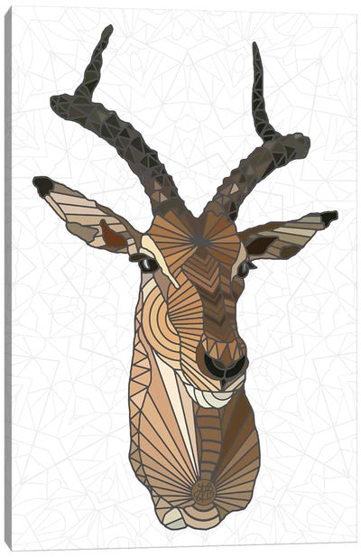 Modern Impala Canvas Art Print - Antelope Art