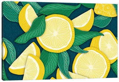 Pop Art Lemons Canvas Art Print - Lemon & Lime Art
