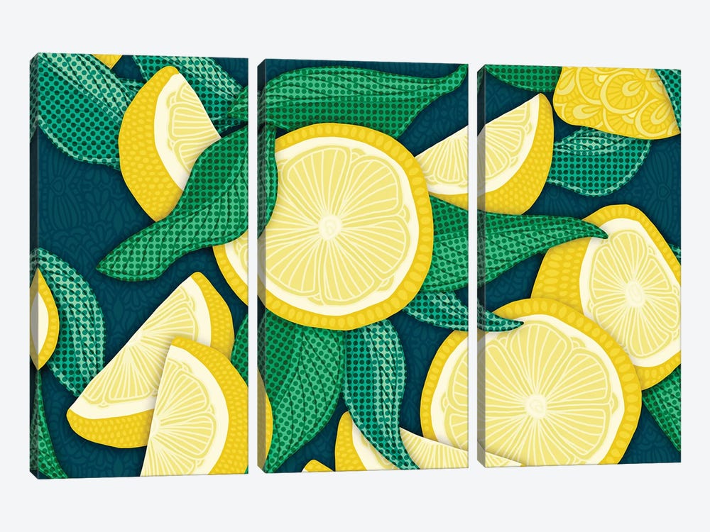 Pop Art Lemons by Angelika Parker 3-piece Canvas Art Print