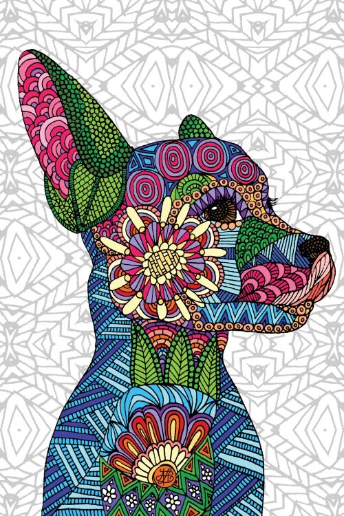 Folk Art Puppy by Angelika Parker wall art