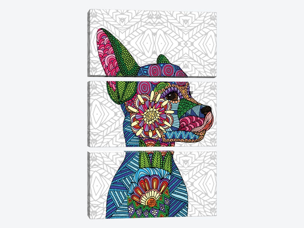 Folk Art Puppy 3-piece Art Print